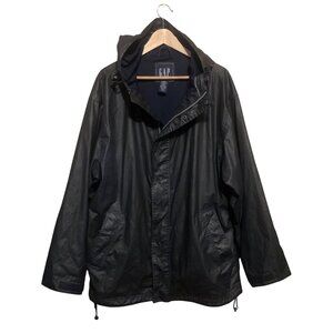 Gap Unisex Waxed Jacket Black‎ Style #776050-00 Sz Medium Oversized